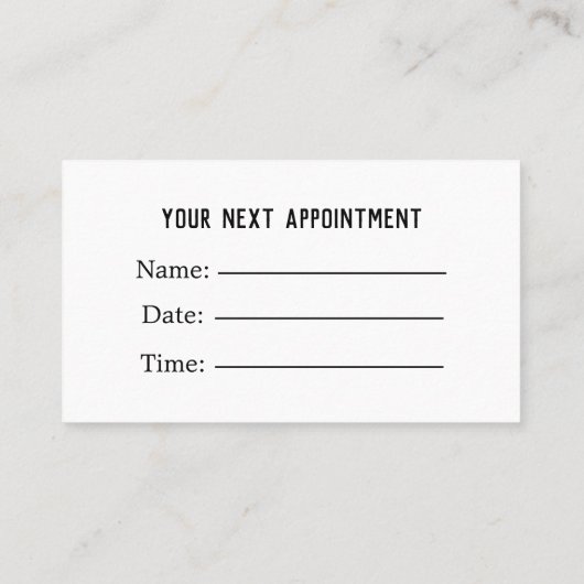 Professionele Elegante Medische Zorg Afspraak Afsprakenkaartje (Achterkant)