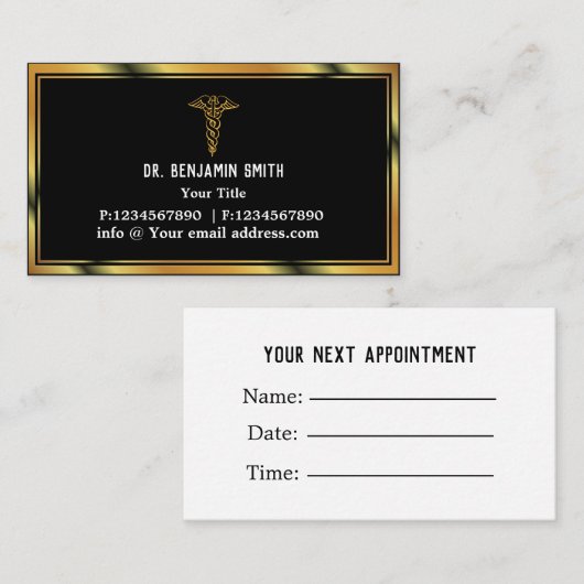 Professionele Elegante Medische Zorg Afspraak Afsprakenkaartje (Voorkant / Achterkant)