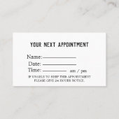 Professionele Elegante Medische Zorg Afspraak Afsprakenkaartje (Achterkant)
