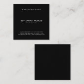 Professionele elegante, minimale zwarte stijlvolle vierkante visitekaartje (Voorkant / Achterkant)