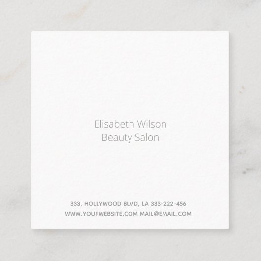 Professionele elegante minimalistische blauwgroen  vierkante visitekaartje (Achterkant)