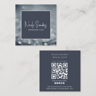 Professionele elegante minimalistische bokeh QR-co Vierkante Visitekaartje