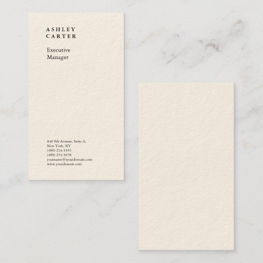 Professionele, elegante, minimalistische moderne c visitekaartje (Voorkant / Achterkant)