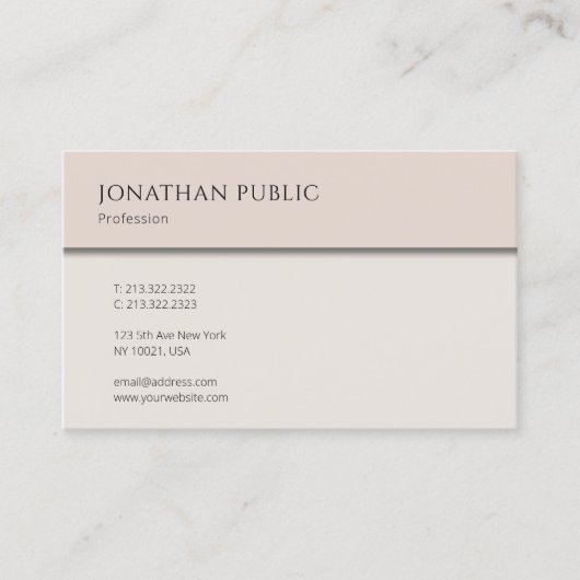 Professionele Elegante Minimalistische Moderne Sja Visitekaartje (Voorkant)