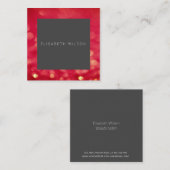 Professionele elegante minimalistische rode bokeh vierkante visitekaartje (Voorkant / Achterkant)
