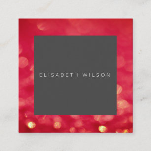 Professionele elegante minimalistische rode bokeh vierkante visitekaartje