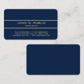 Professionele elegante moderne blauwe en gouden lu visitekaartje (Voorkant / Achterkant)
