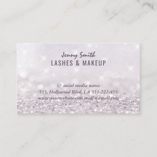 Professionele elegante moderne bokeh-vlindermake-u visitekaartje (Achterkant)