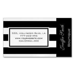 Professionele elegante, moderne brede strepen visitekaartje magneet