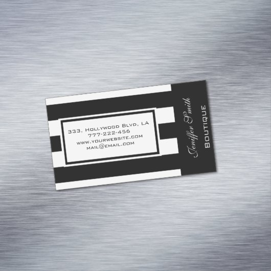 Professionele elegante, moderne brede strepen visitekaartje magneet (Voorbeeld)