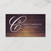 Professionele elegante moderne bruine houten riem visitekaartje (Voorkant)