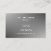 Professionele Elegante Moderne Eenvoudige Grijze S Visitekaartje (Achterkant)