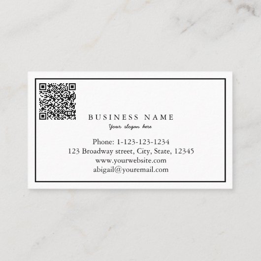 Professionele elegante, moderne, eenvoudige Script Visitekaartje (Achterkant)