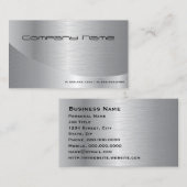 Professionele Elegante Moderne Geborstelde Zilvere Visitekaartje (Voorkant / Achterkant)