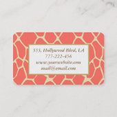 Professionele elegante moderne giraffe visitekaartje (Achterkant)