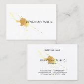Professionele Elegante Moderne Gouden Splash Sjabl Visitekaartje (Voorkant / Achterkant)
