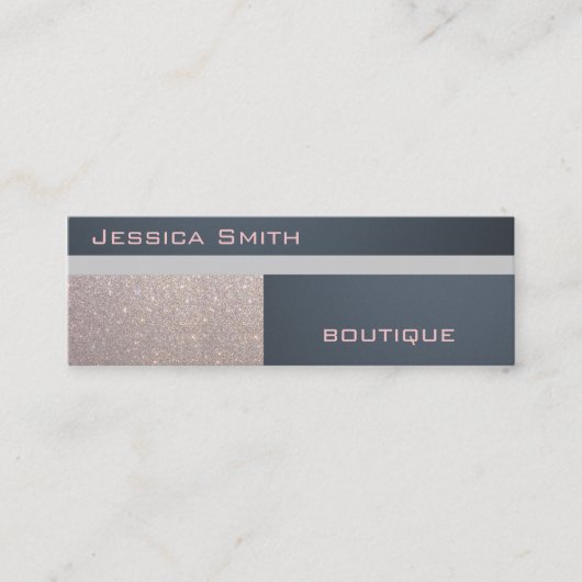 Professionele elegante moderne luxe glitterij mini visitekaartje (Voorkant)