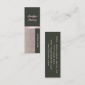 Professionele elegante moderne luxe glitterij mini visitekaartje (Voorkant / Achterkant)