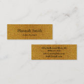 Professionele elegante moderne luxe goudglitter mini visitekaartje (Voorkant / Achterkant)