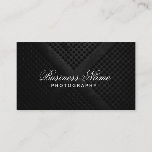 Professionele elegante moderne metalen fotografie visitekaartje (Voorkant)