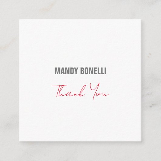 Professionele elegante moderne minimalist dank u informatiekaartje (Voorkant)