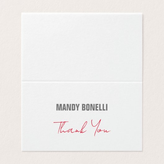 Professionele elegante moderne minimalist dank u kaart (Buitenkant ongevouwen)