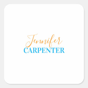 Professionele elegante moderne minimalistische eff vierkante sticker