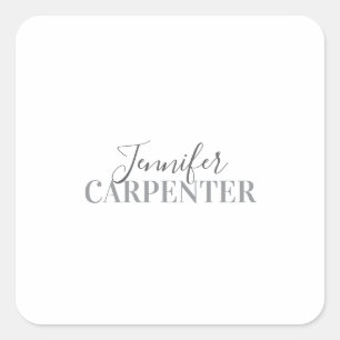 Professionele elegante moderne minimalistische eff vierkante sticker