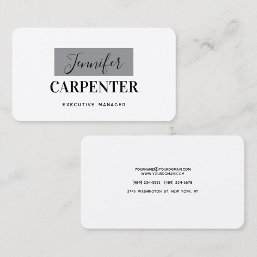 Professionele elegante moderne minimalistische eff visitekaartje (Voorkant / Achterkant)