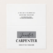 Professionele elegante moderne minimalistische eff visitekaartje (Buitenkant ongevouwen)