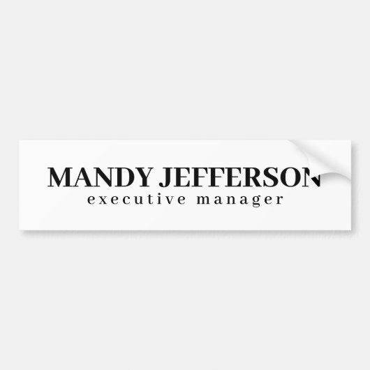 Professionele elegante moderne minimalistische naa bumpersticker (Voorkant)