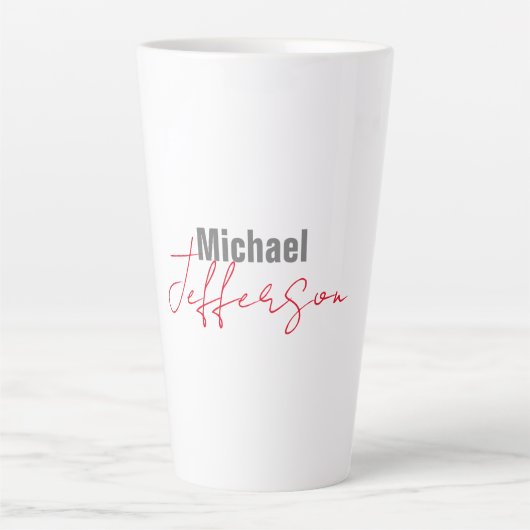 Professionele elegante moderne minimalistische naa latte mok (Voorkant)