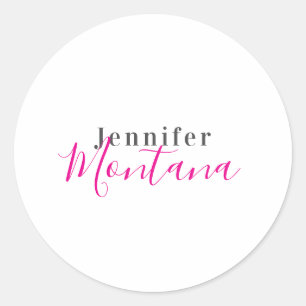 Professionele elegante moderne minimalistische naa ronde sticker
