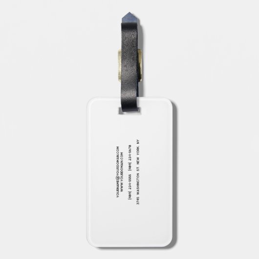 Professionele elegante moderne minimalistische vla bagagelabel (Achterkant verticaal)