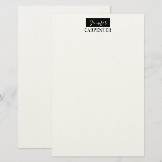 Professionele elegante moderne minimalistische vla briefpapier (Voorkant / Achterkant)
