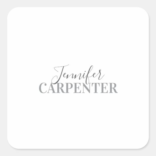 Professionele elegante moderne minimalistische vla vierkante sticker (Voorkant)