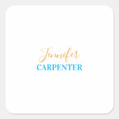 Professionele elegante moderne minimalistische vla vierkante sticker (Voorkant)