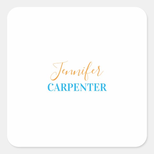 Professionele elegante moderne minimalistische vla vierkante sticker (Voorkant)