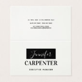 Professionele elegante moderne minimalistische vla visitekaartje (Buitenkant ongevouwen)