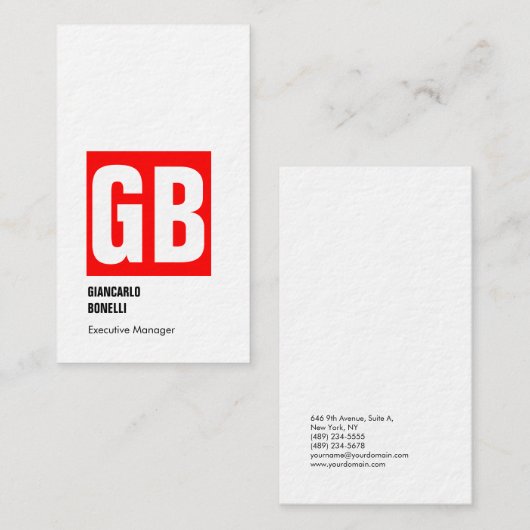 Professionele elegante moderne monogram dikke luxe visitekaartje (Voorkant / Achterkant)