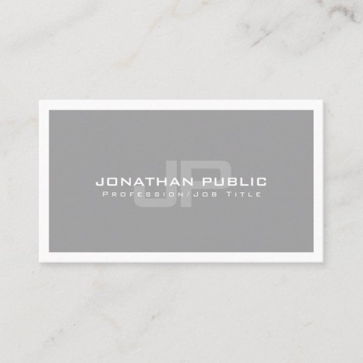 Professionele Elegante Moderne Monogram Duidelijke Visitekaartje (Voorkant)