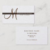Professionele Elegante Moderne Monogram Visitekaartje (Voorkant / Achterkant)