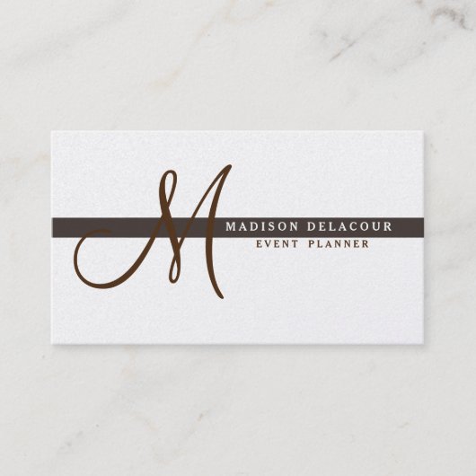 Professionele Elegante Moderne Monogram Visitekaartje (Voorkant)
