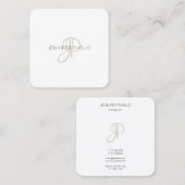 Professionele Elegante Moderne Monogrammed Sjabloo Vierkante Visitekaartje (Voorkant / Achterkant)