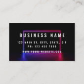 Professionele elegante moderne neon- en lichtzuige visitekaartje (Achterkant)