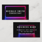 Professionele elegante moderne neon- en lichtzuige visitekaartje (Voorkant / Achterkant)