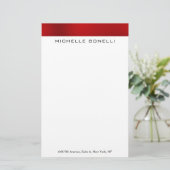 Professionele elegante moderne rode witte minimali briefpapier (Staand voorkant)