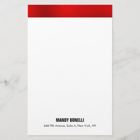 Professionele elegante, moderne rode witte trendy briefpapier (Voorkant)