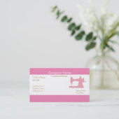 Professionele elegante moderne roze naaimachine visitekaartje (Staand voorkant)