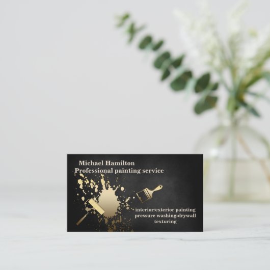 Professionele elegante moderne schilderservice visitekaartje (Staand voorkant)